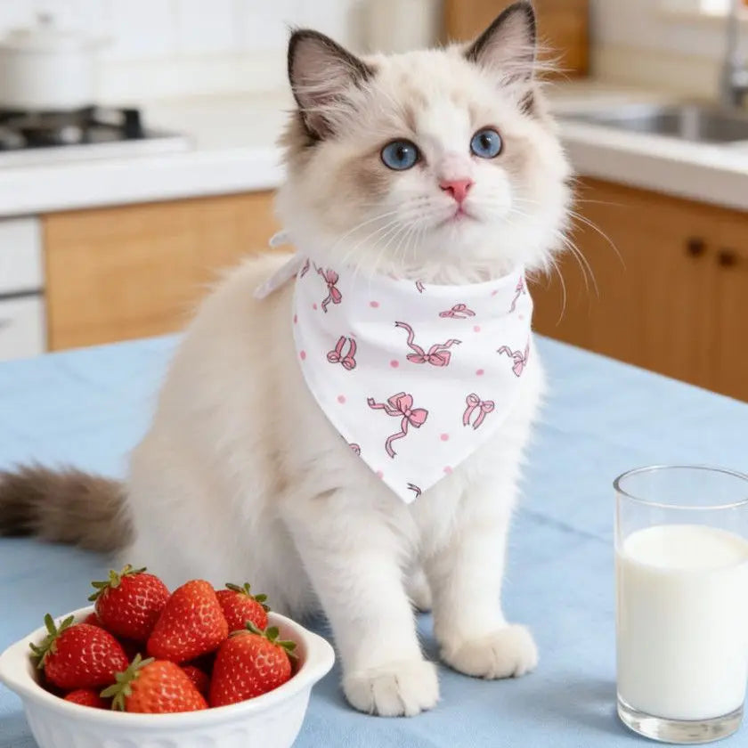 Cute Pink Cherry Blossom Pet Bandana For Dogs And Cats