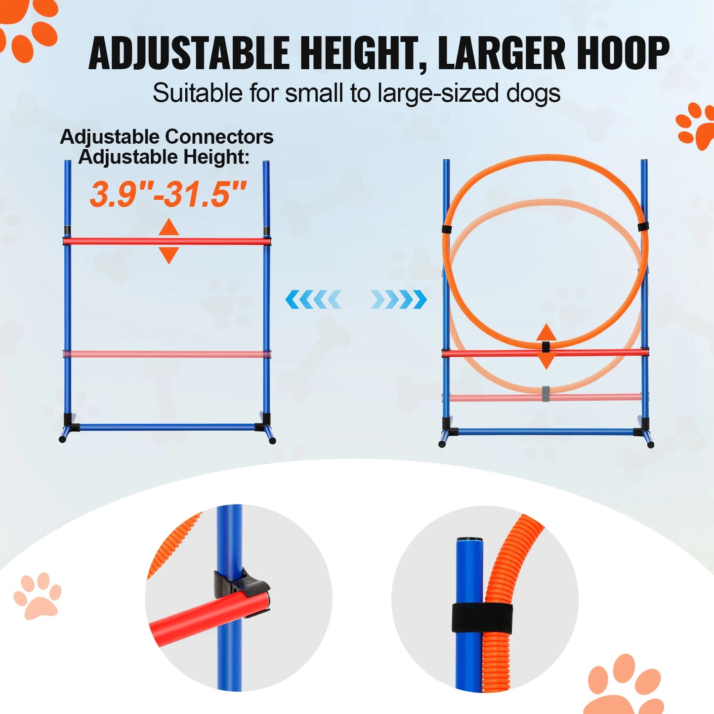 Dog Agility Training Equipment 4 Piece Set With Adjustable Hurdles