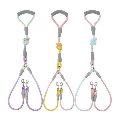 Double Pet Leash With Jewel-Tone Gradient For Middle Eastern Pet Owners
