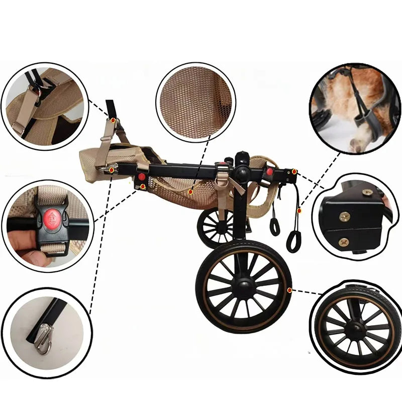 Pet Dog Wheelchair Rehabilitation Walking Assist Cart Training