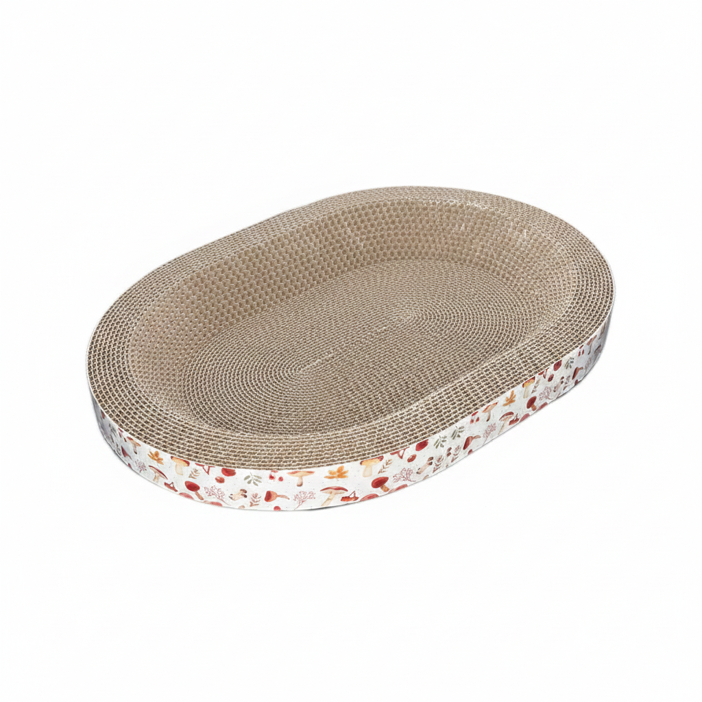 Cat Scratching Board Oval Corrugated Paper Furniture Protection Toy