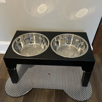 Elevated Dog Feeder With Adjustable Stand And Stainless Steel Bowls