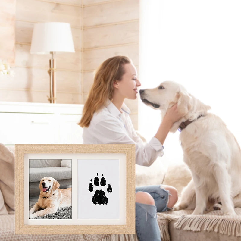 Wooden Pawprint Photo Frame Handmade DIY Pet Memorial Gift Kit
