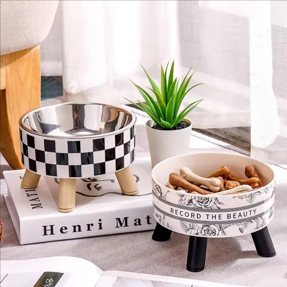 Stainless Steel Elevated Pet Bowls For Cats And Dogs