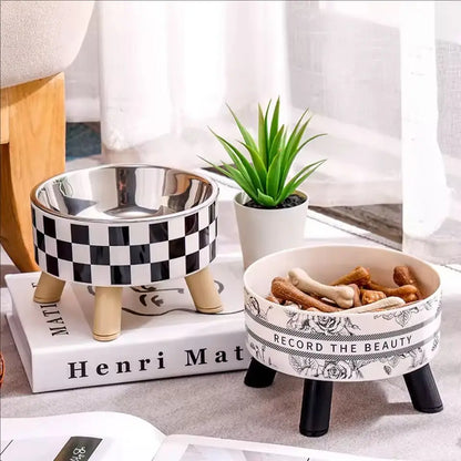 Stainless Steel Elevated Pet Bowls For Cats And Dogs