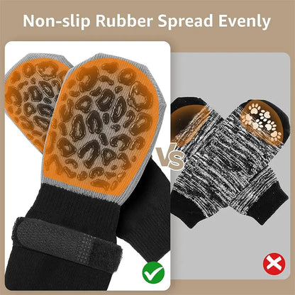 4pcs Dog Paw Protectors Anti-Slip Boots With Traction Control