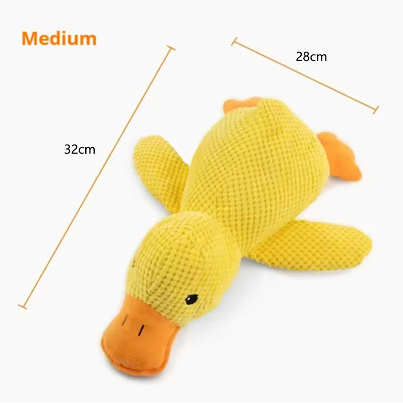 Dog Duck Plush Toy - Interactive Squeaky Pet Comfort Companion