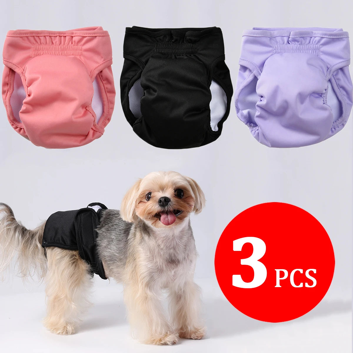 Washable Female Dog Diapers - Adjustable Reusable Pet Pants