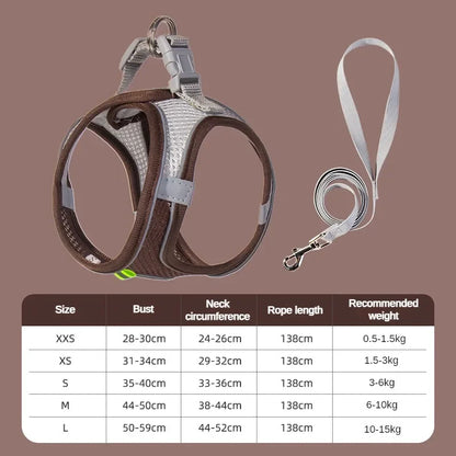 Dog Safety Harness Reflective Breathable Adjustable Pet Vest