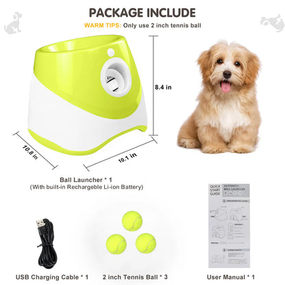 Automatic Dog Tennis Ball Launcher - Interactive Pet Toy With 3 Balls