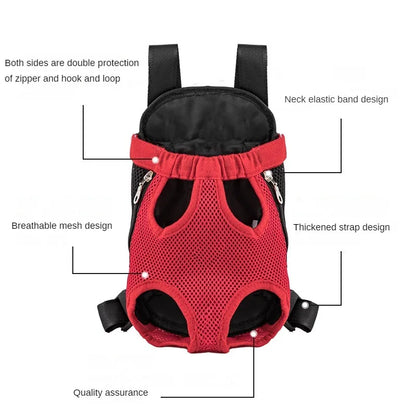 Double Shoulder Breathable Pet Carrier Backpack for Small Dogs
