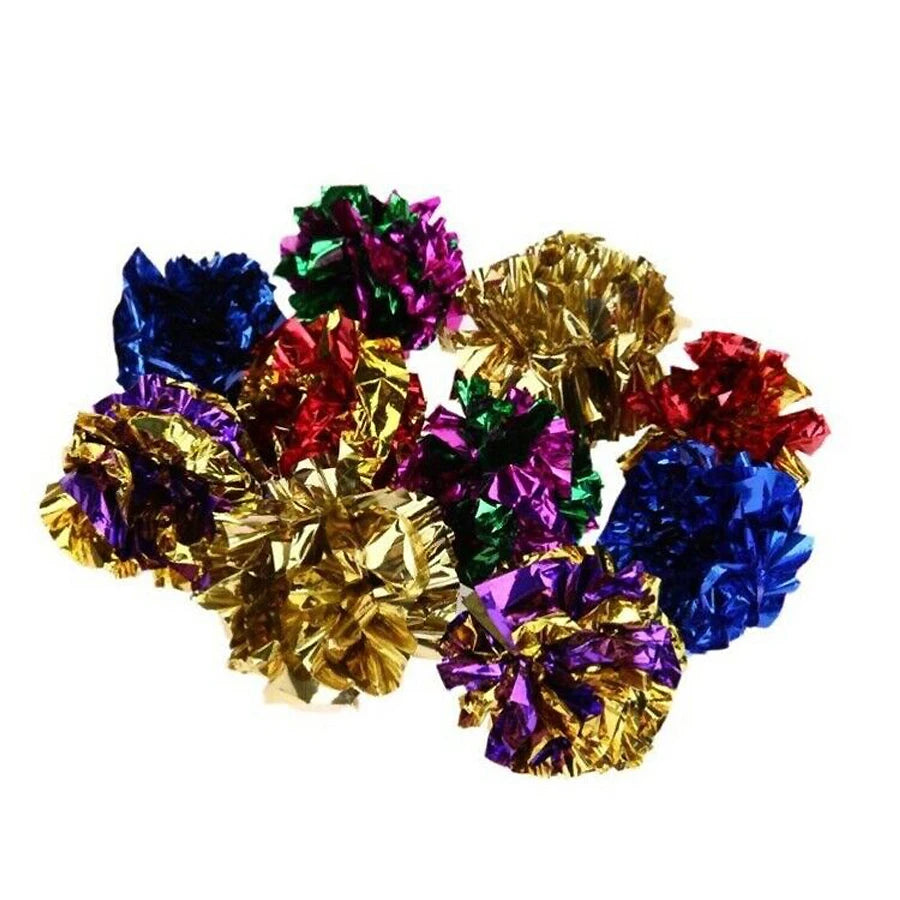 Crinkle Ball Cat Toys With Sound & Laser Reflection For Kittens