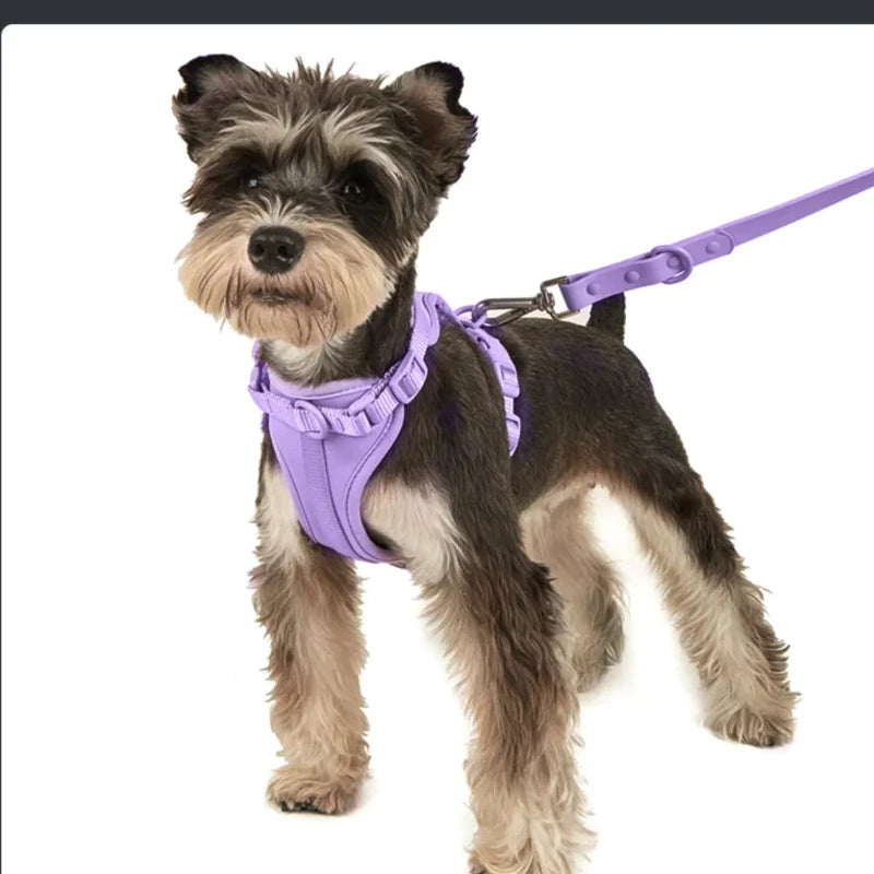 Dog Chest Harness Set - 11 Colors Waterproof PVC with Leash