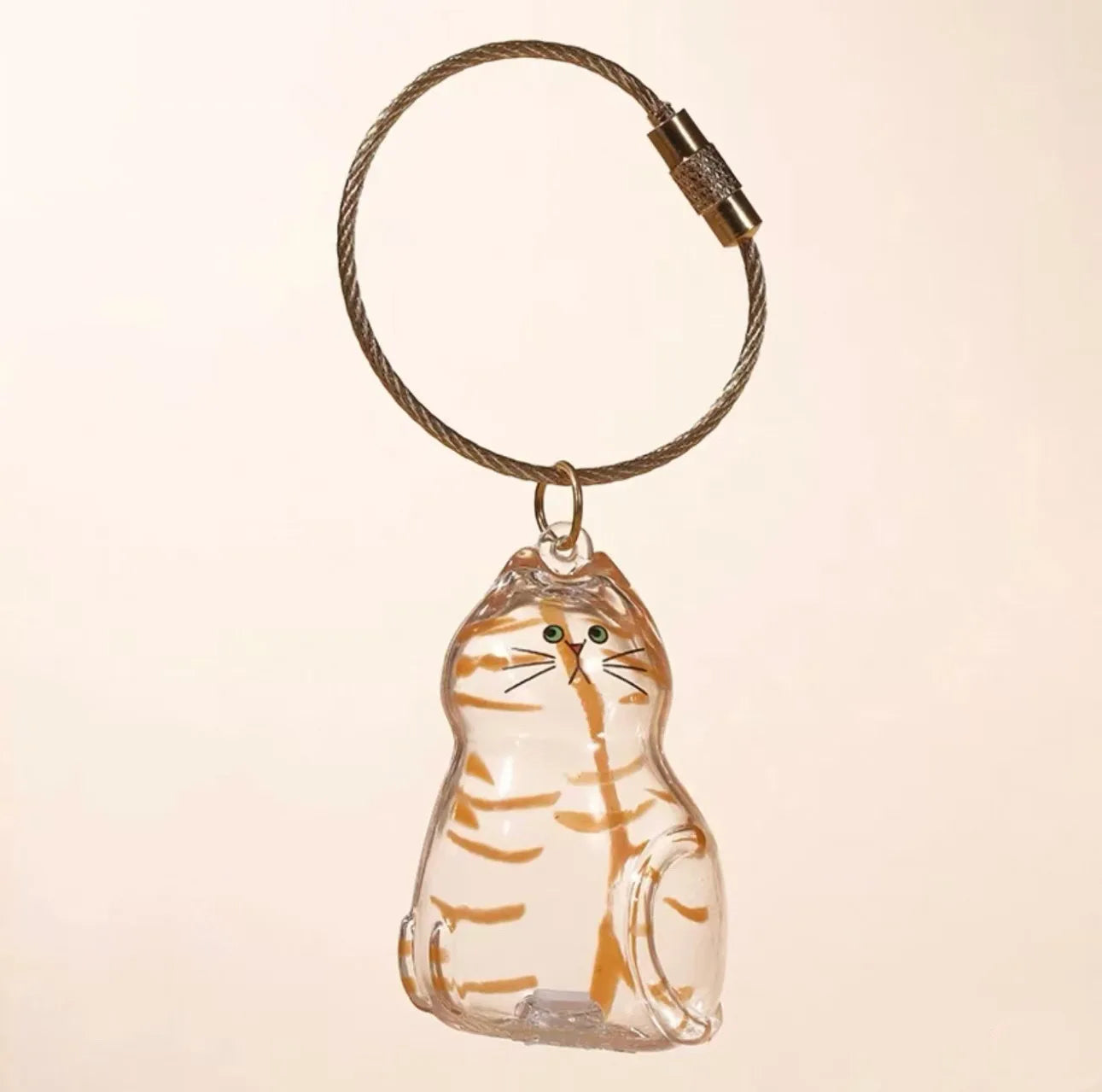 Cat Fur Memorial Charm Resin Keepsake Capsule Pet Hair Keychain