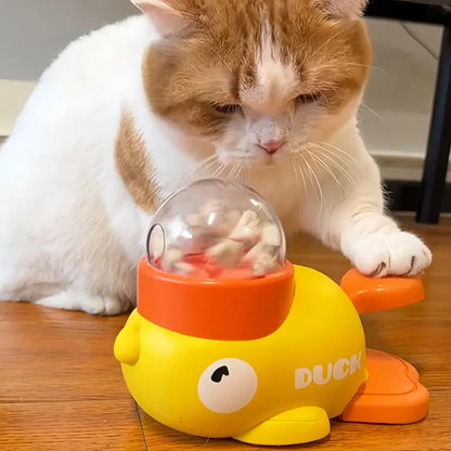 Interactive Duck Pet Feeder Puzzle Toy For Dogs And Cats