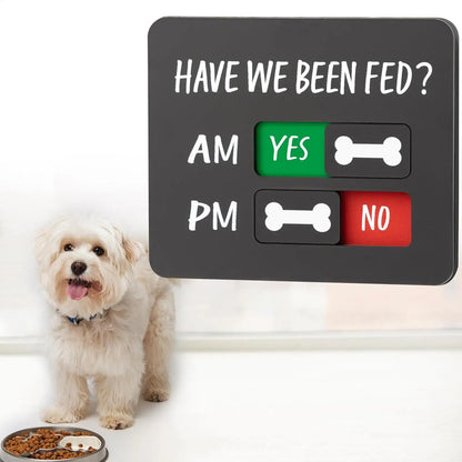 Dog Fed Sign Magnetic Pet Feeding Chart for Kitchen Door Wall