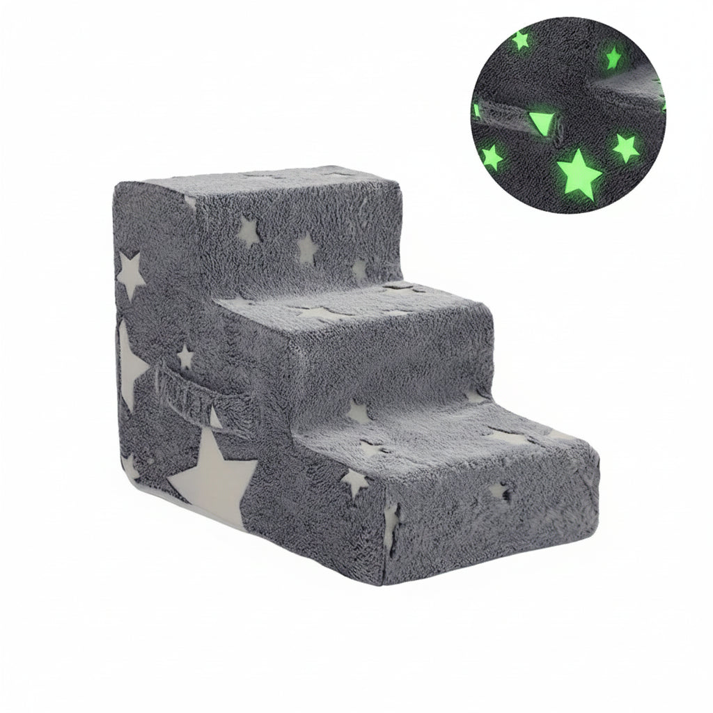 Pet Stairs Ramp 3-4 Step Dog Cat Ladder With Detachable Sponge