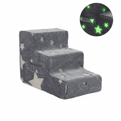 Pet Stairs Ramp 3-4 Step Dog Cat Ladder With Detachable Sponge