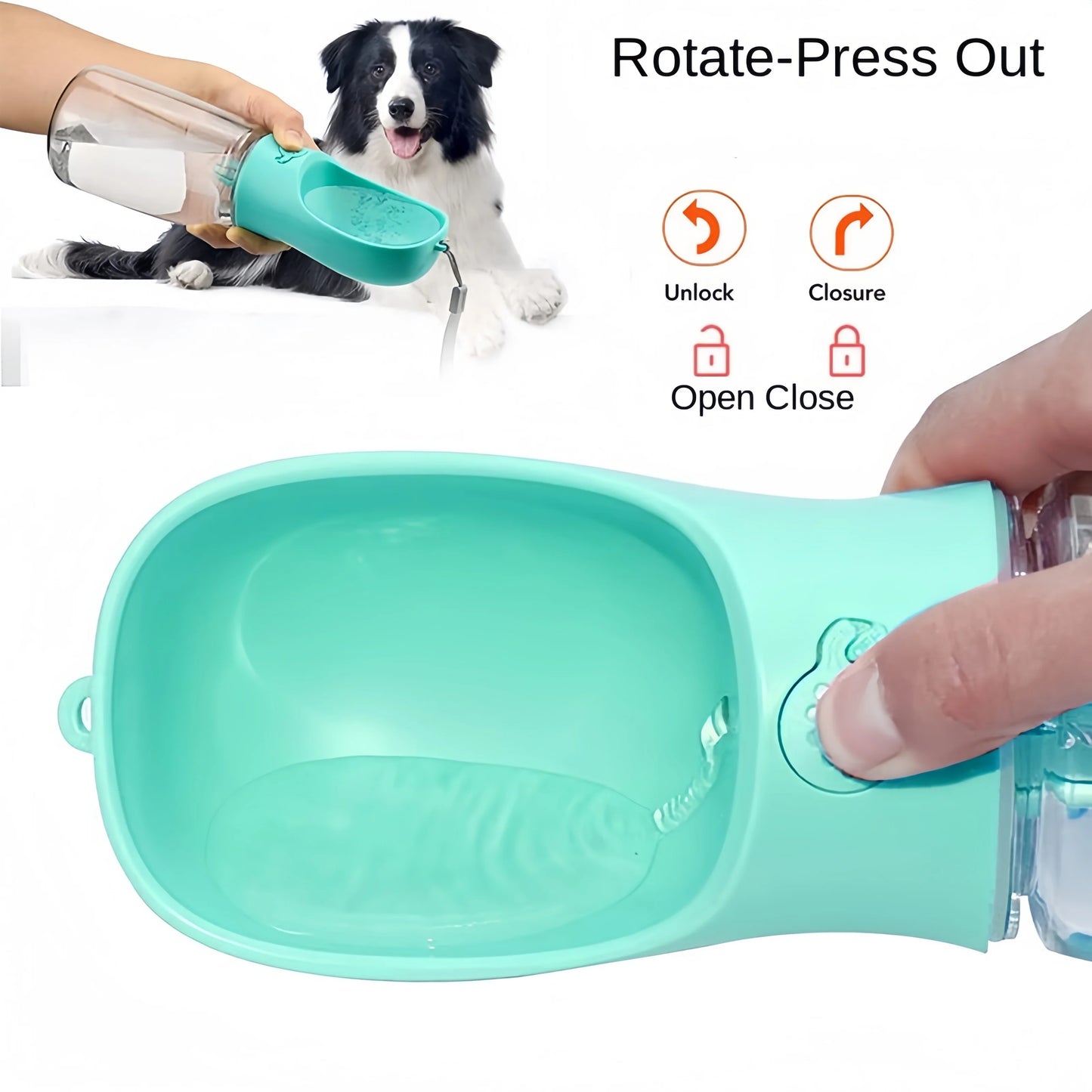 Portable Pet Water Bottle With Food Dispenser For Dogs And Cats