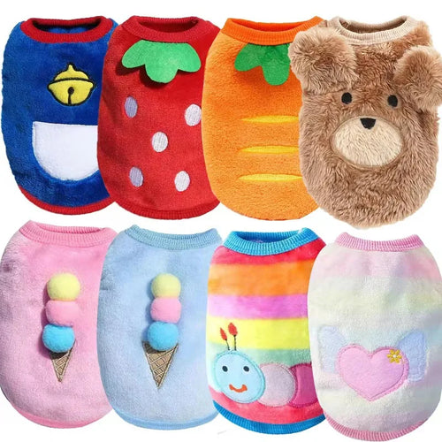 Cute Dog Winter Vest For Small Dogs Cats Warm Pet Sweater Jacket