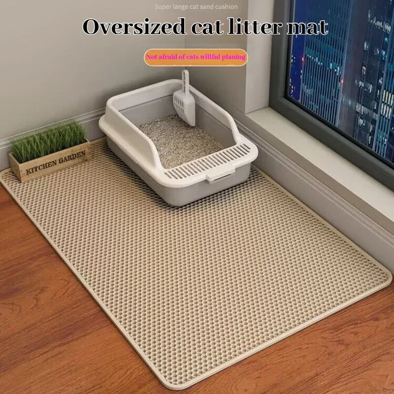 Cat Litter Mat 2-Layer Premium Sand Trapping Waterproof Pet Floor