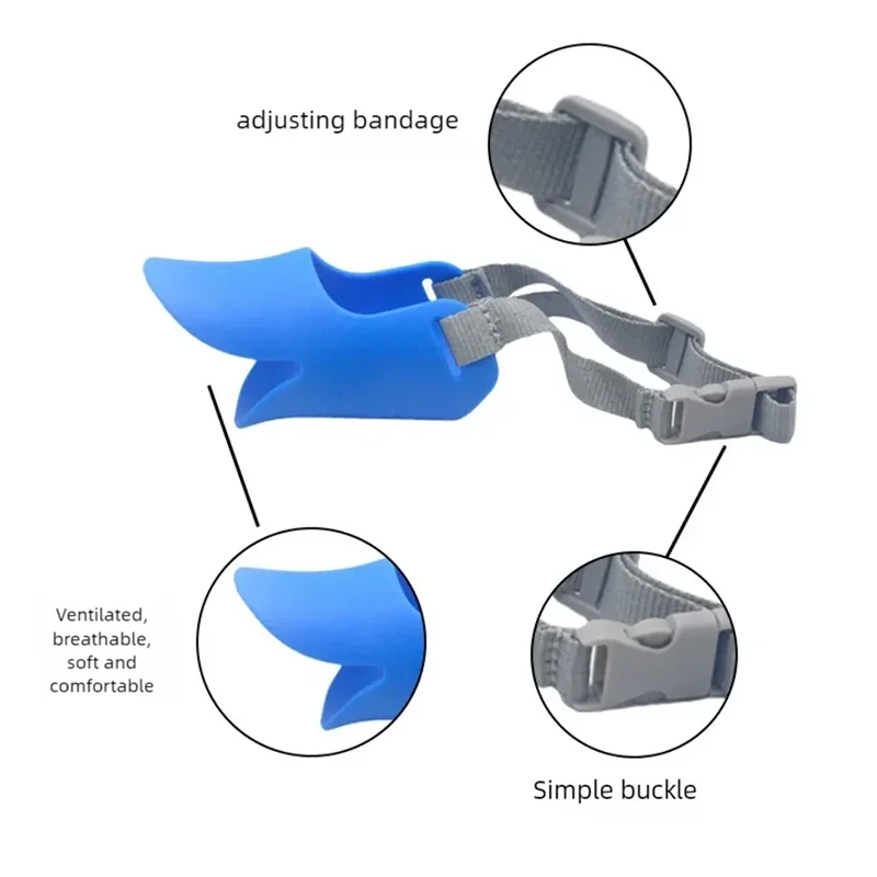 Silicone Dog Muzzle - Soft Anti-Bite Anti-Bark Duck Bill Design