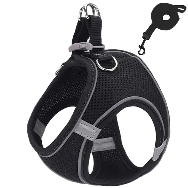 Cat Harness Reflective Pet Leash Set Adjustable For Small Dogs