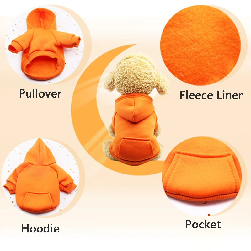 Winter Dog Hoodie For Small Medium Dogs Warm Pet Coat Jacket