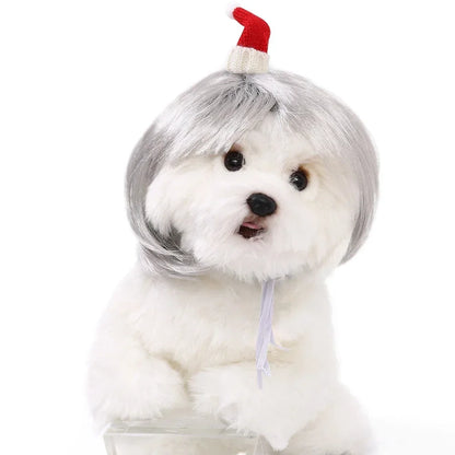 Pet Wig for Dogs and Cats - Halloween Costume Accessory with DIY Trim