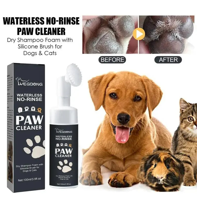Paw Cleaner Foam - Waterless Dog Cat Pet Shampoo With Brush