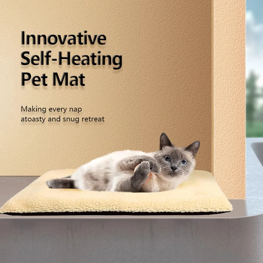 Self Warming Cat Bed With Claw Print Pattern For Indoor Pets