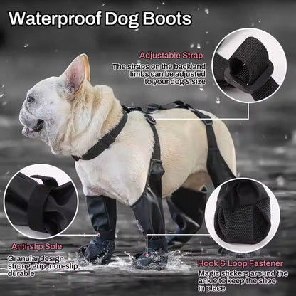 Waterproof Dog Shoes - Adjustable Pet Boots For Outdoor Protection
