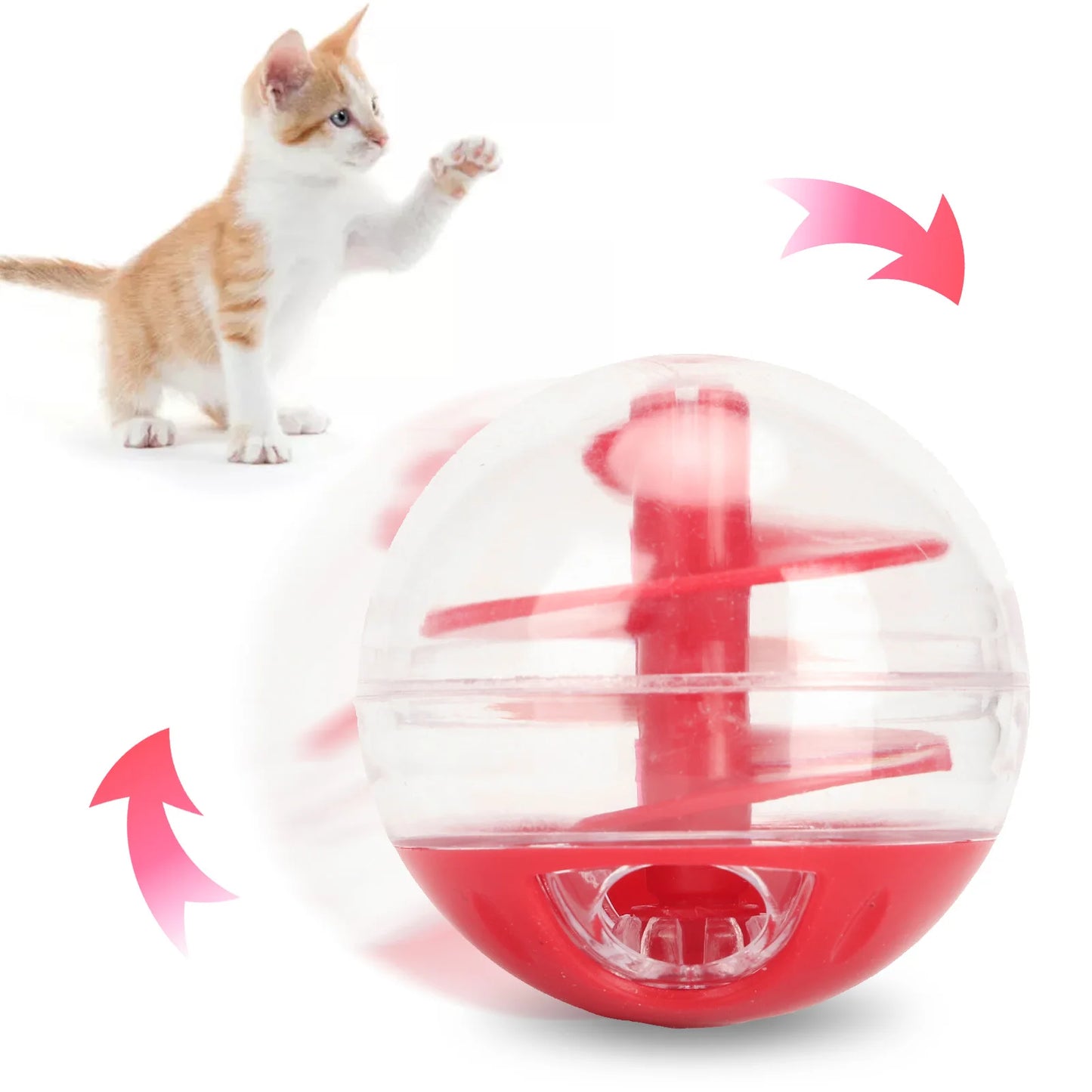 Cat Treat Dispensing Ball - Interactive Slow Feeder Puzzle Toy