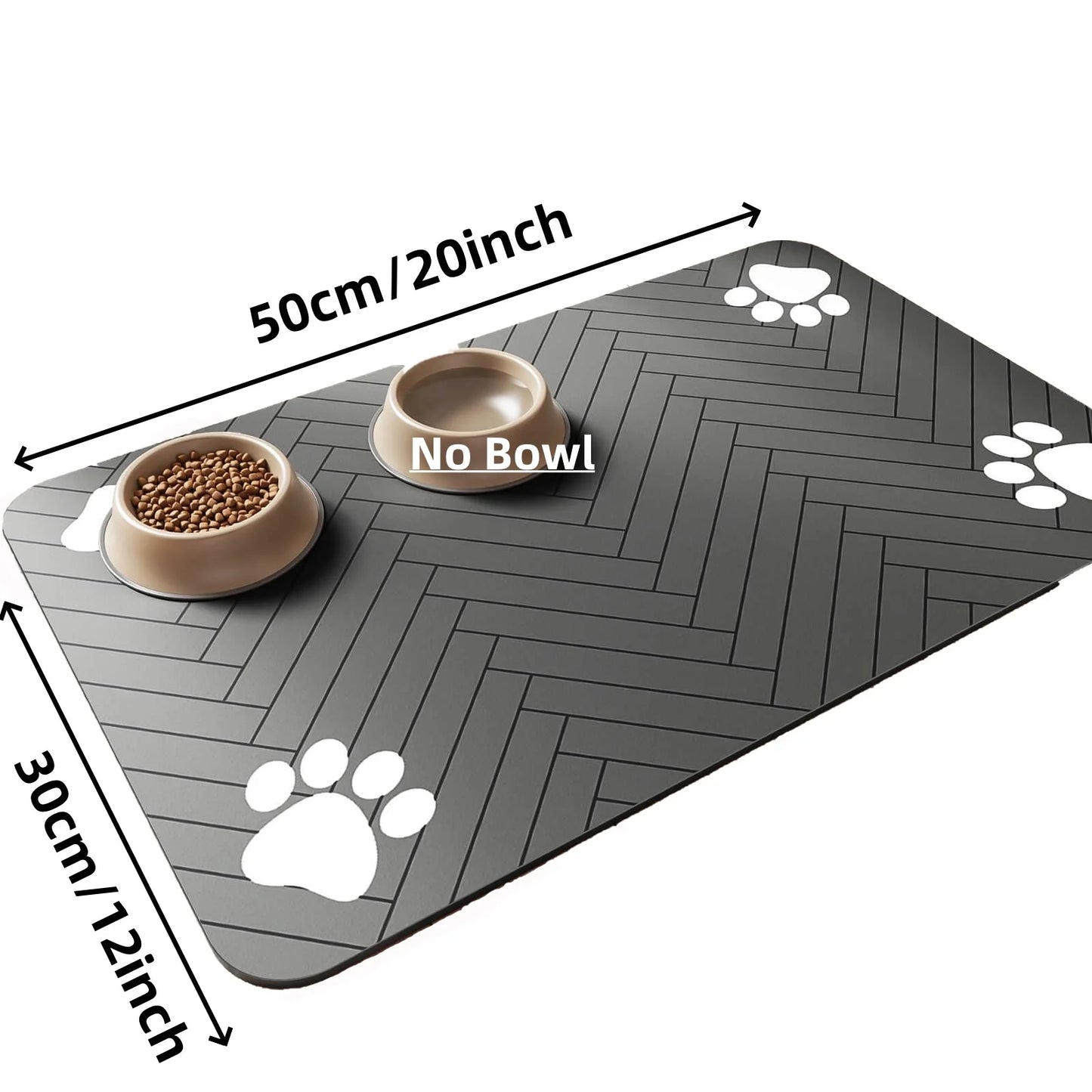Pet Feeding Mat - Absorbent Waterproof Placemat For Dog Cat Food Water Bowl