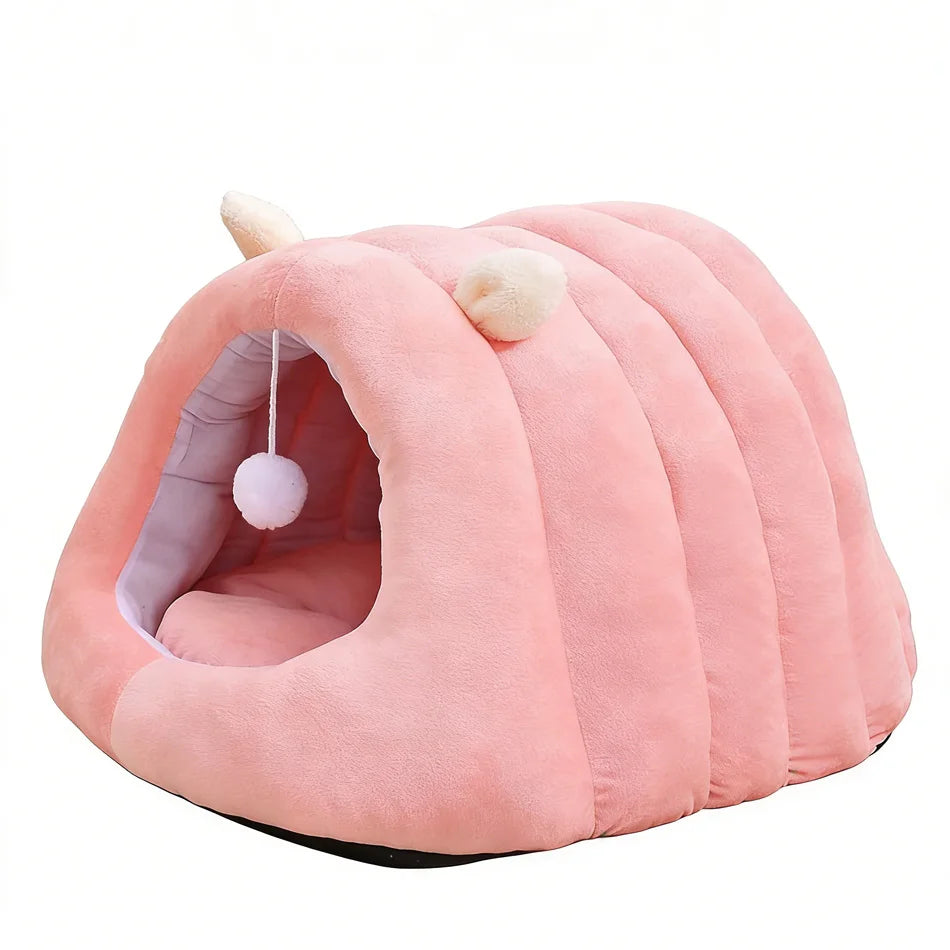 Cute Cartoon Pet Cave Bed Washable Sleep Bed For Small Dogs Cats