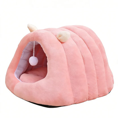 Cute Cartoon Pet Cave Bed Washable Sleep Bed For Small Dogs Cats