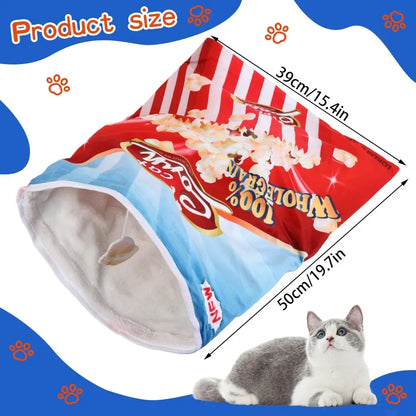 Halloween Cat Tunnel Toy - Interactive Collapsible Pet Tunnel
