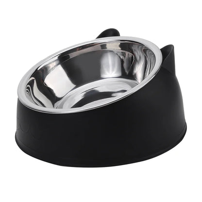 Cat Bowl Inclined Stainless Steel Pet Feeding Bowl Set