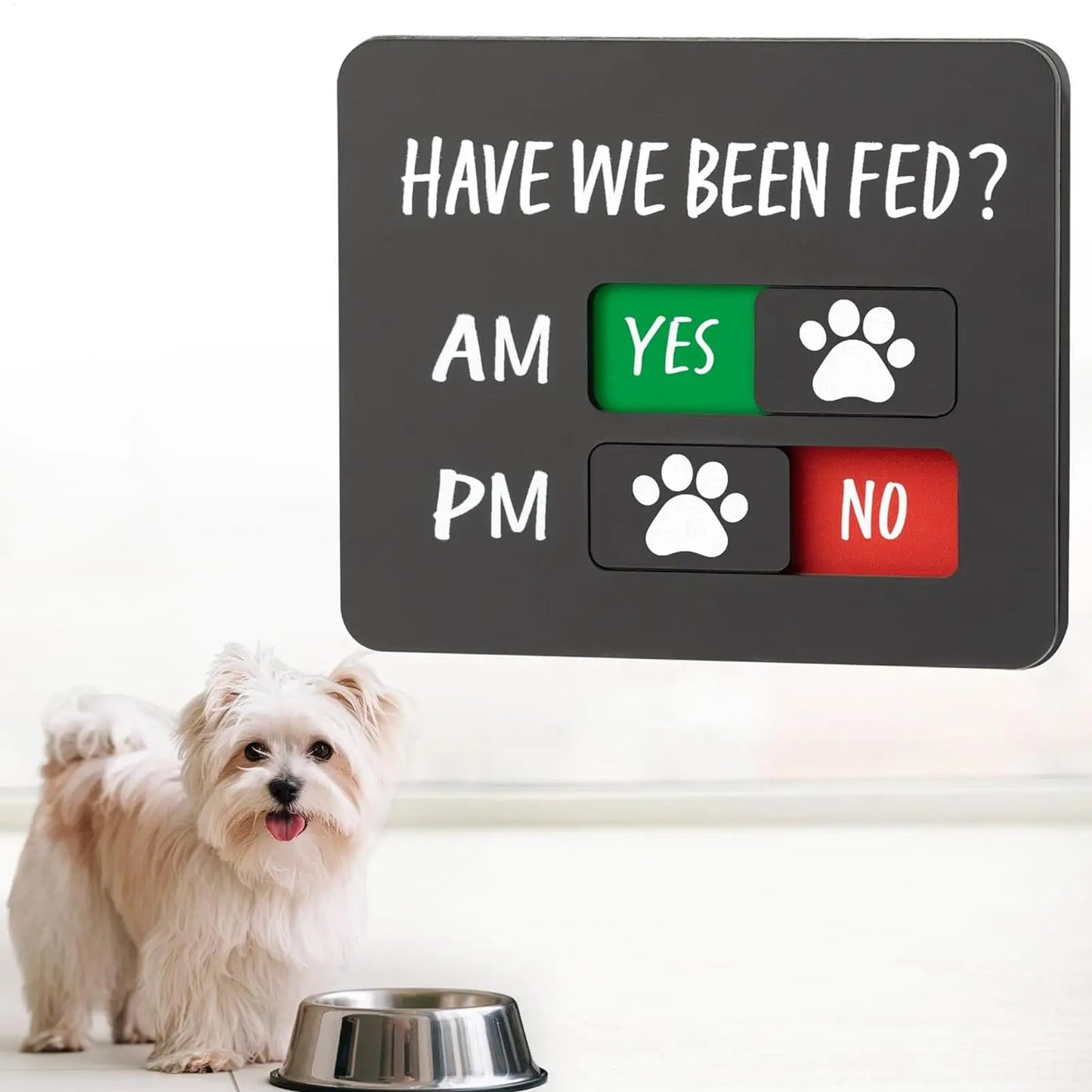Dog Fed Sign Magnetic Pet Feeding Chart for Kitchen Door Wall