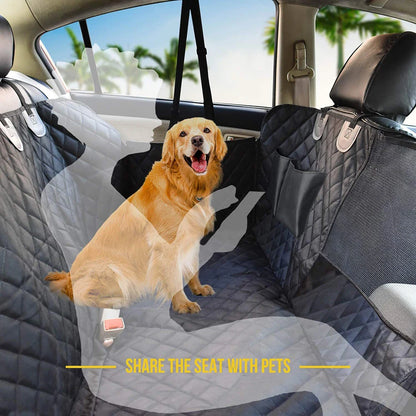 Dog Seat Cover For Back Seat With Waterproof Mesh Window