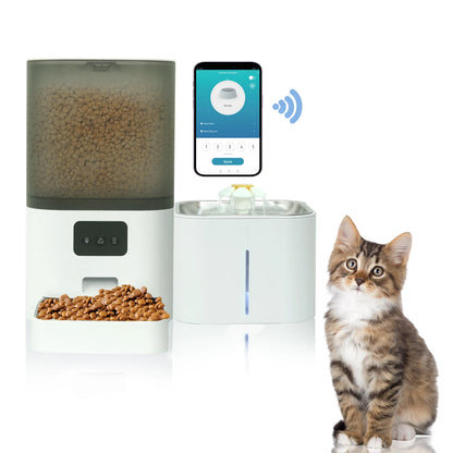 Smart Cat Feeder 2-in-1 With Water Fountain App Control 6L