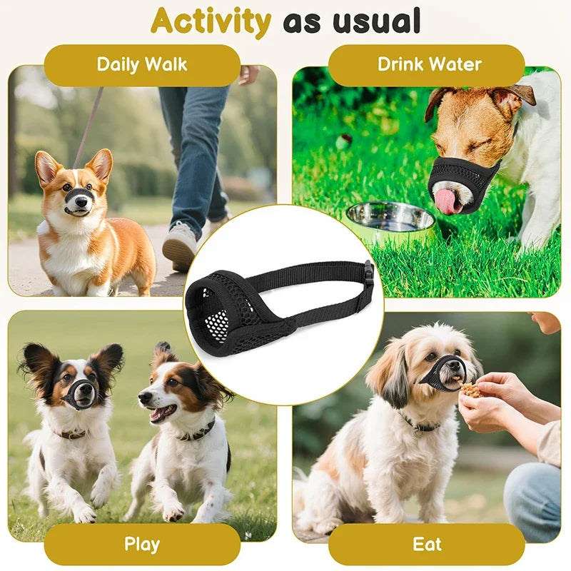 Mesh Muzzle For Short Snout Small Dogs Anti-Biting Brachycephalic