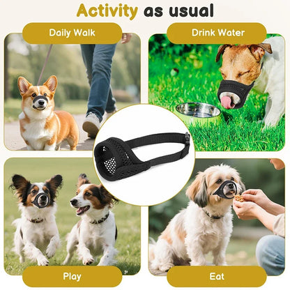 Mesh Muzzle For Short Snout Small Dogs Anti-Biting Brachycephalic