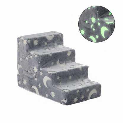 Pet Stairs Ramp 3-4 Step Dog Cat Ladder With Detachable Sponge