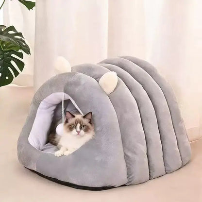 Cute Cartoon Pet Cave Bed Washable Sleep Bed For Small Dogs Cats