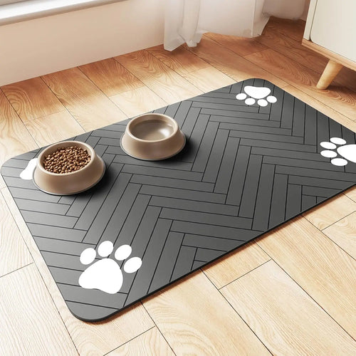 Pet Feeding Mat - Absorbent Waterproof Placemat For Dog Cat Food Water Bowl