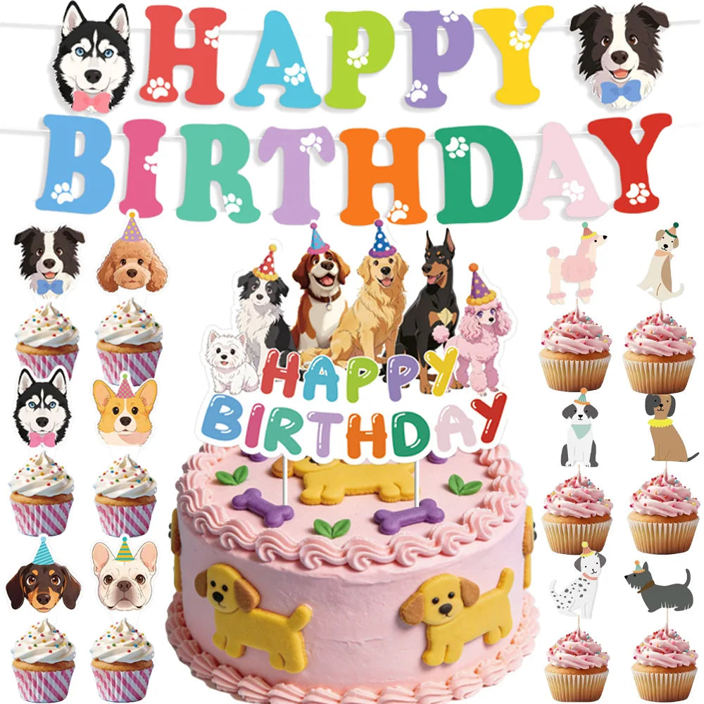 Dog Birthday Cake Toppers - Pet Puppy Party Decorations