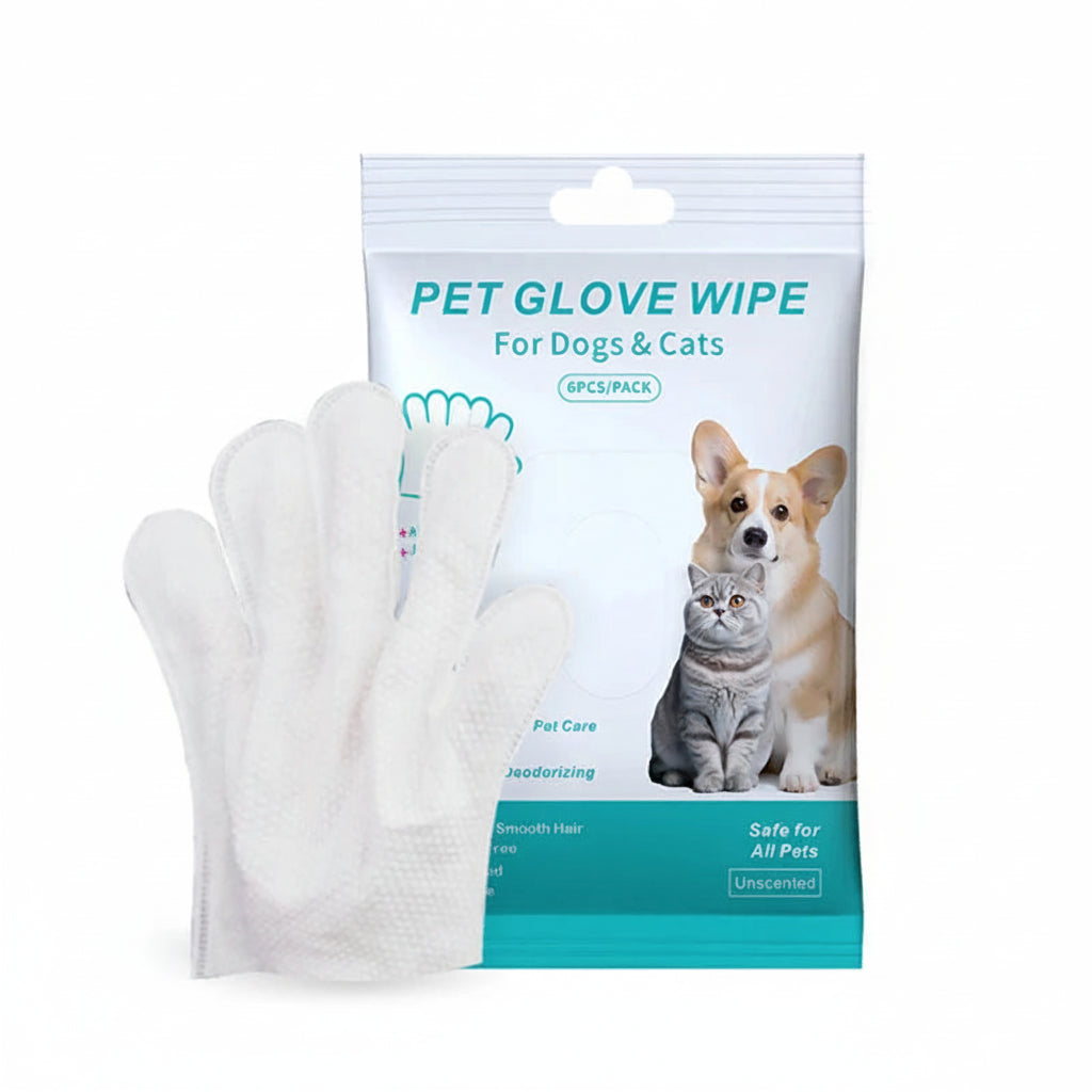 6 Pack Pet Cleaning Wipes Gloves For Dogs Cats Puppies Kittens