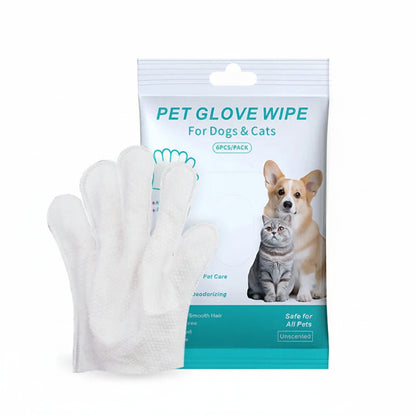 6 Pack Pet Cleaning Wipes Gloves For Dogs Cats Puppies Kittens
