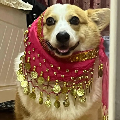 Corgi Belly Dance Hip Towel Pet Dog Skirt With Sequins